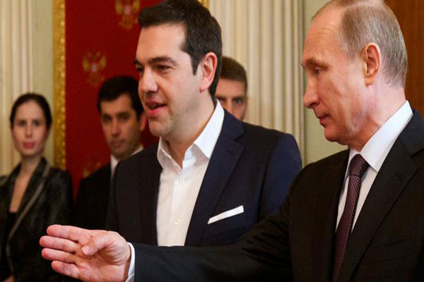 رئيس الوزراء اليوناني الكسيس سيبراس وبوتين