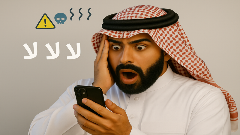 مشهد تعبيري لرجل مصدوم من تهديد إلكتروني على هاتفه. (رسم تعبيري بالذكاء الاصطناعي © الحقوق محفوظة للمؤلف).
