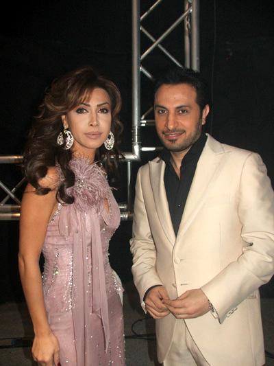 النجمة نوال الزغبي والنجم ماجد المهندس يبتسمان لعدسة إيلاف