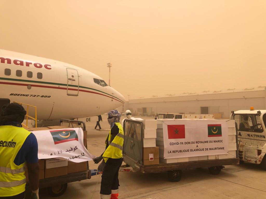 جانب من المساعدات الطبية المغربية المقدمة إلى موريتانيا