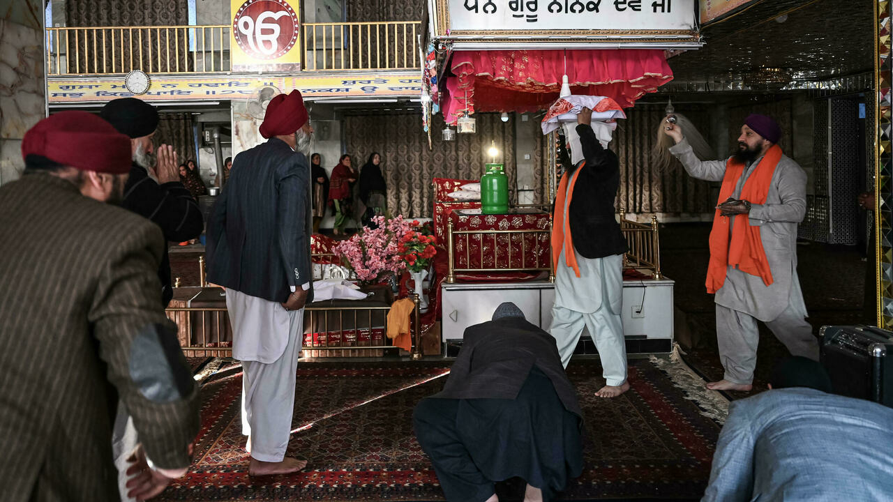 احتفال ديني في معبد للسيخ في كابول في 31 كانون الأول/ديسمبر 2021