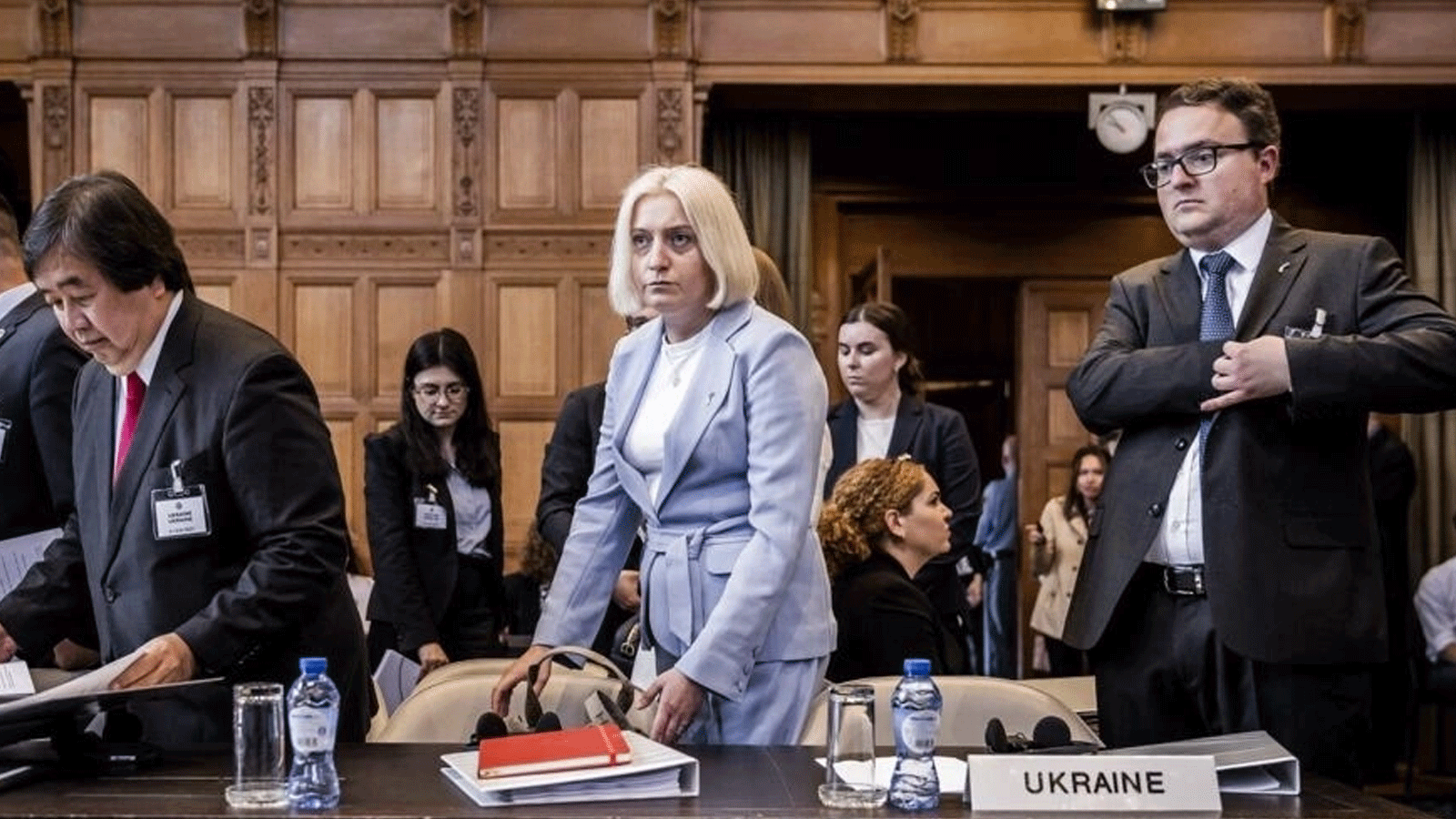 محامي أوكرانيا في الصورة في محكمة العدل الدولية في لاهاي. في 6 حزيران(يونيو) 2023.