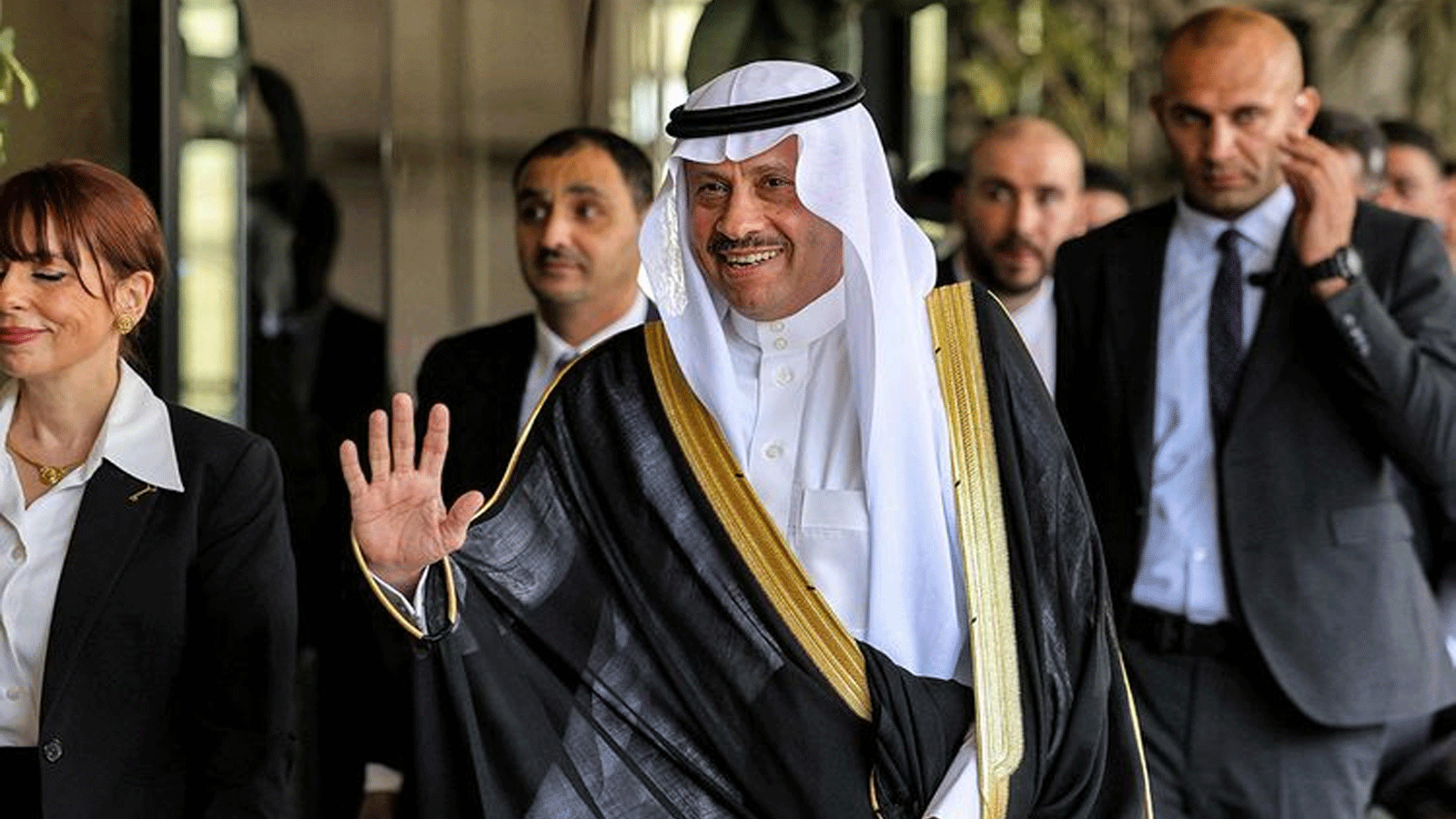 السفير السعودي نايف السديري يصل إلى مقر وزارة الخارجية الفلسطينية في رام الله بالضفة الغربية في 26 سبتمبر(ايلول) 2023