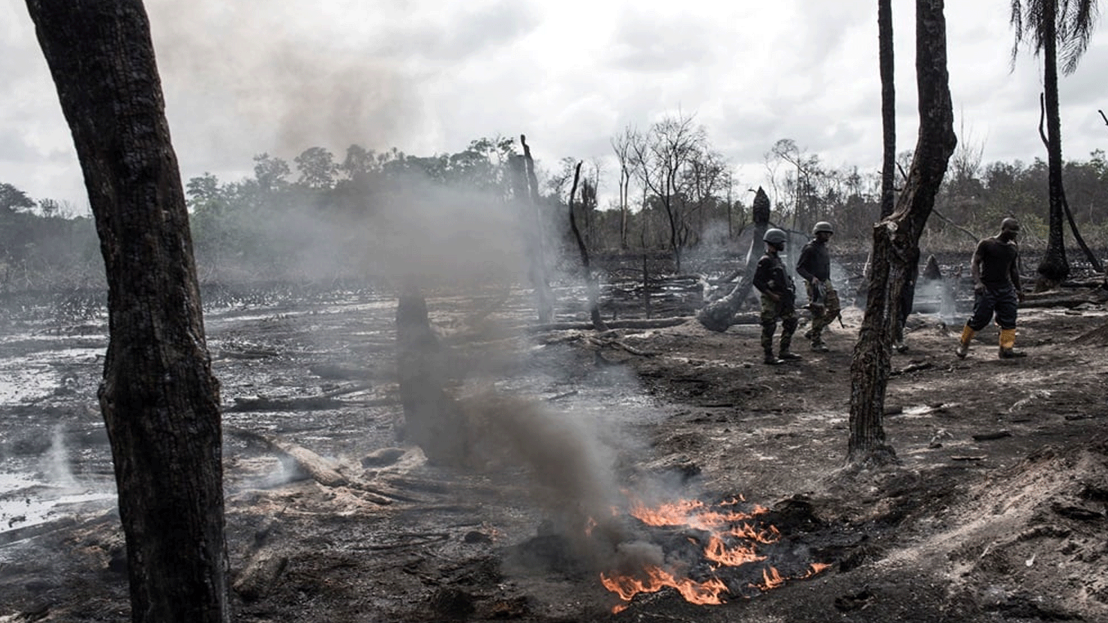 لقطة من موقع الحريق في نيجيريا