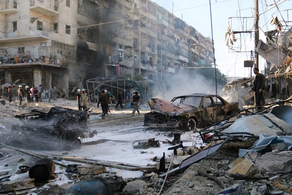 قصف لقوات الأسد على مدينة حلب (أرشيف)