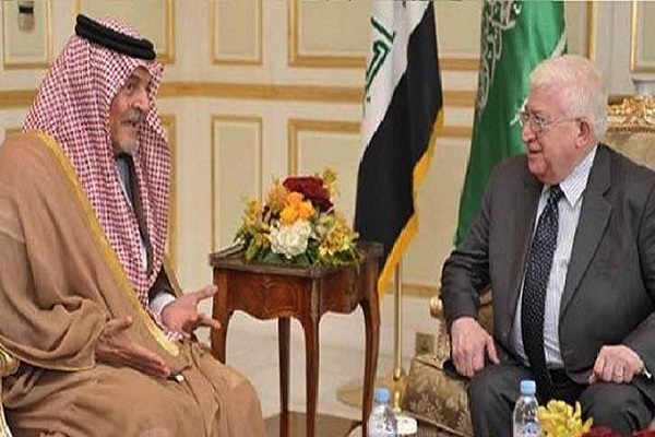 سعود الفيصل محادثاً الرئيس العراقي فؤاد معصوم 