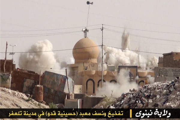 داعش تدمر مسجد حسينية قدو في مدينة تلعفر