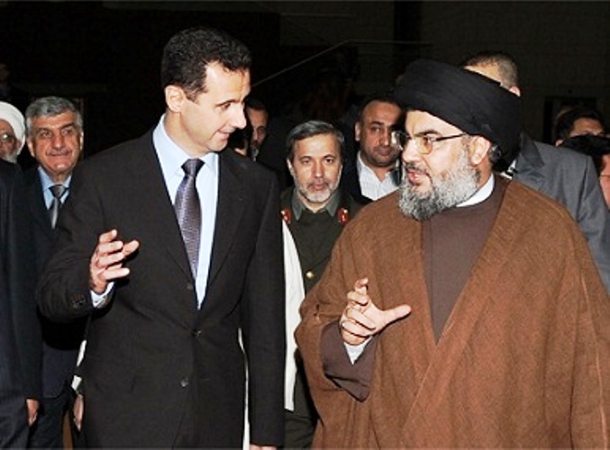 حسن نصرالله وبشار الأسد - صورة من الأرشيف
