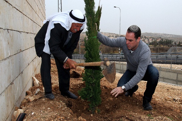 عربي ويهودي يساهمان في زرع شجرة