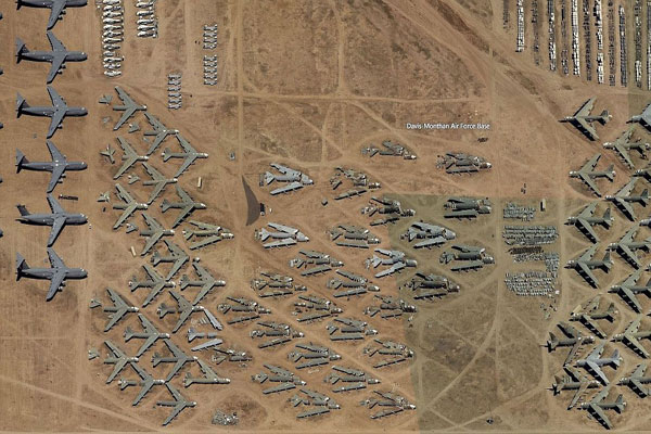 دعاء تذكر الاحتياطي  خريطة تظهر تفاصيل أكبر مقبرة للطائرات في العالم