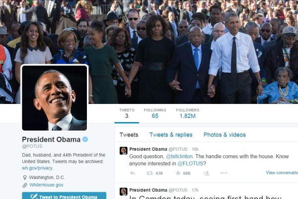 حساب الرئيس باراك أوباما الشخصي على تويتر