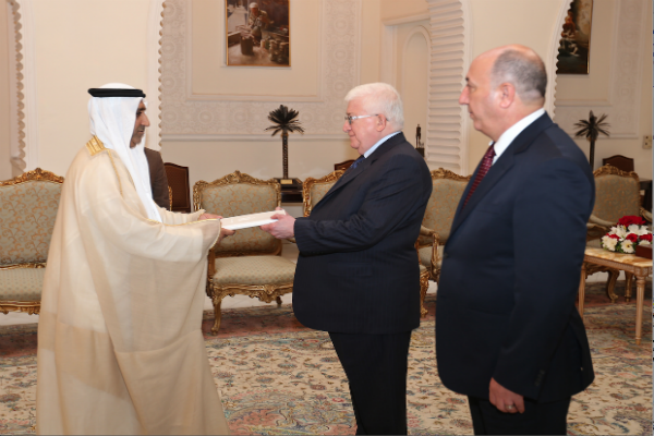 معصوم يستلم أوراق اعتماد سفير الإمارات الجديد في العراق