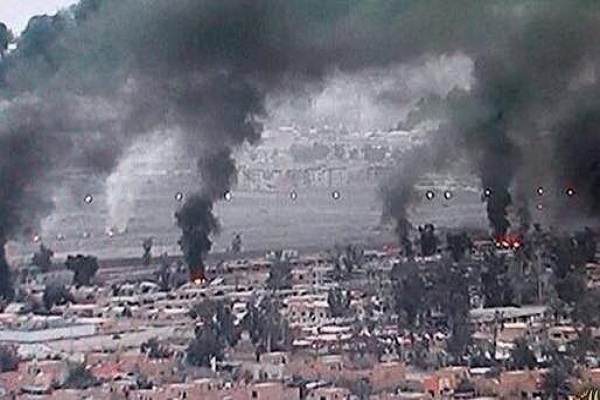حرائق المواجهات بين القوات العراقية وداعش في بيجي