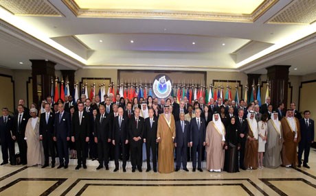 قادة الدول في اجتماع سابق لكبار المانحين للوضع السوري- ارشيف