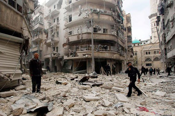 آثار المعارك المدمرة في حلب