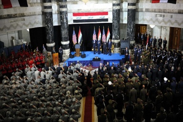 الاحتفال الرسمي بانسحاب القوات الاميركية من العراق أواخر عام 2011
