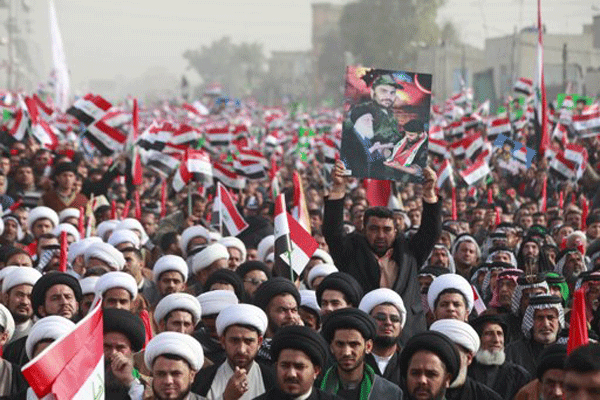 أنصار الصدر في تظاهرة في بغداد