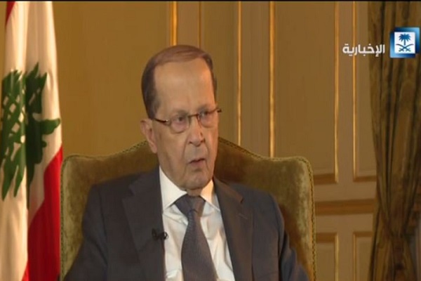 الرئيس اللبناني ميشال عون خلال حواره مع قناة الإخبارية السعودية