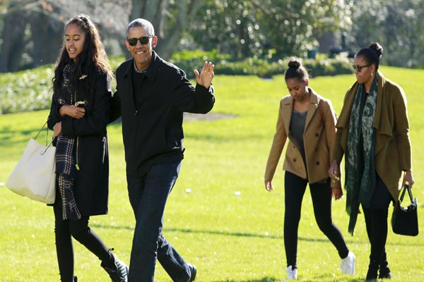أوباما وعائلته في إجازة