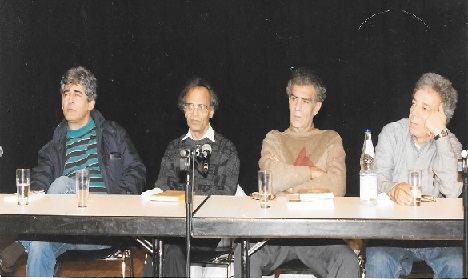 من اليمين: عبد القادر الجنابي، مؤيد الراوي، فاضل العزاوي وسركون بولص