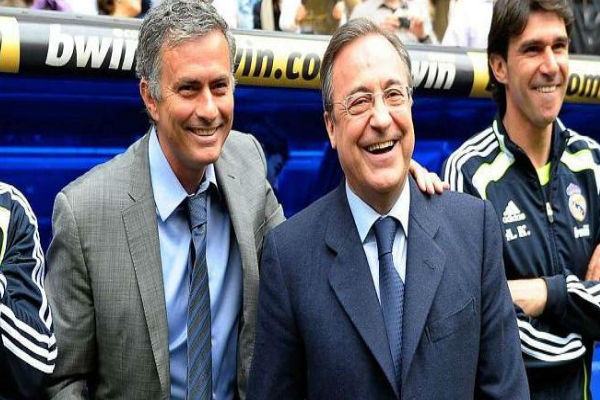 مورينيو مع رئيس ريال مدريد فلورنتينو بيريز