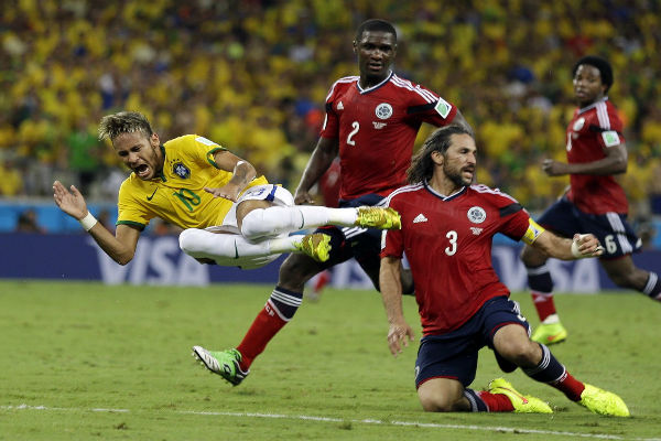 من مباراة البرازيل وكولومبيا في ربع نهائي مونديال 2014