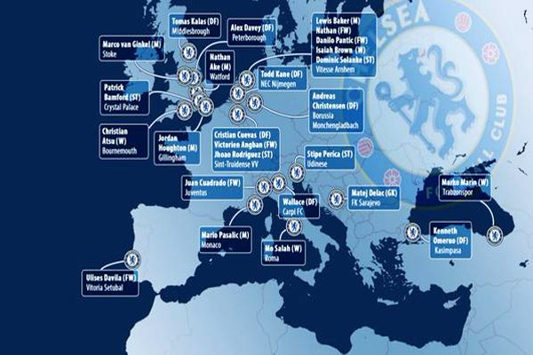 خارطة أوروبا تكشف مواقع الأندية التي سمح تشيلسي للاعبيه بالانتقال لها