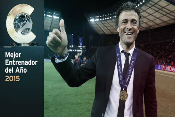 خماسية برشلونة تمنح لويس إنريكي لقب الأفضل في العالم كمدرب لعام 2015