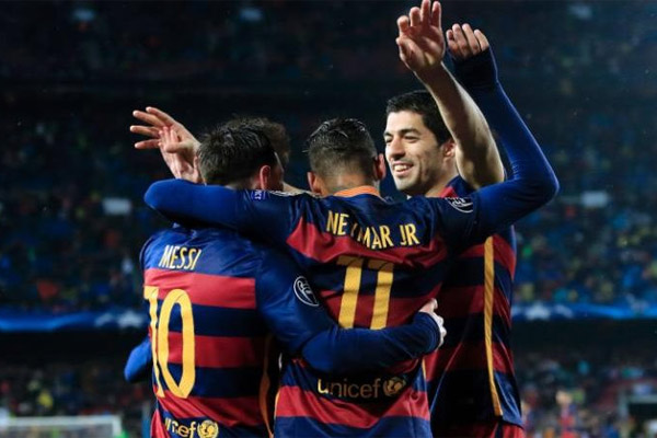 ثلاثي هجوم برشلونة سجل 131 هدفا من أصل 173 هدفا 