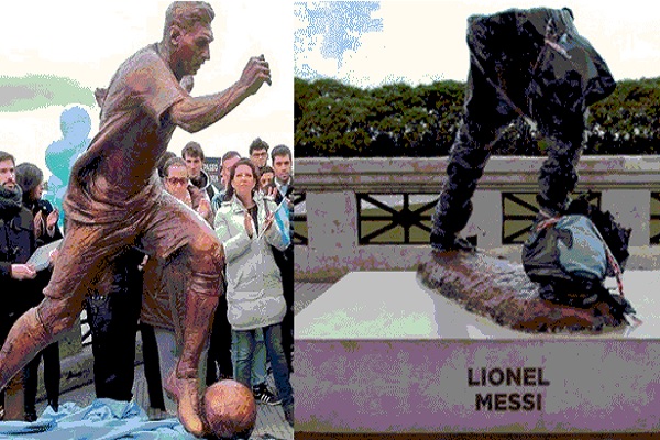 مجهولون يحطمون تمثال ليونيل ميسي في بيونس أيرس