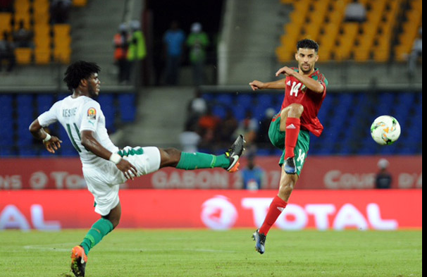 جانب من أطوار مباراة المنتخب المغربي لكرة القدم ضد نظيره لكوت ديفوار 