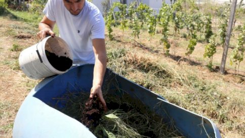 لمزارع الألباني ألبان كاكالي عاد إلى الطرق التقليدية لتغذية أرضه باستخدام تفل القهوة